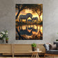 Zebras im Sonnenuntergang Natur Spiegelung Wandbild