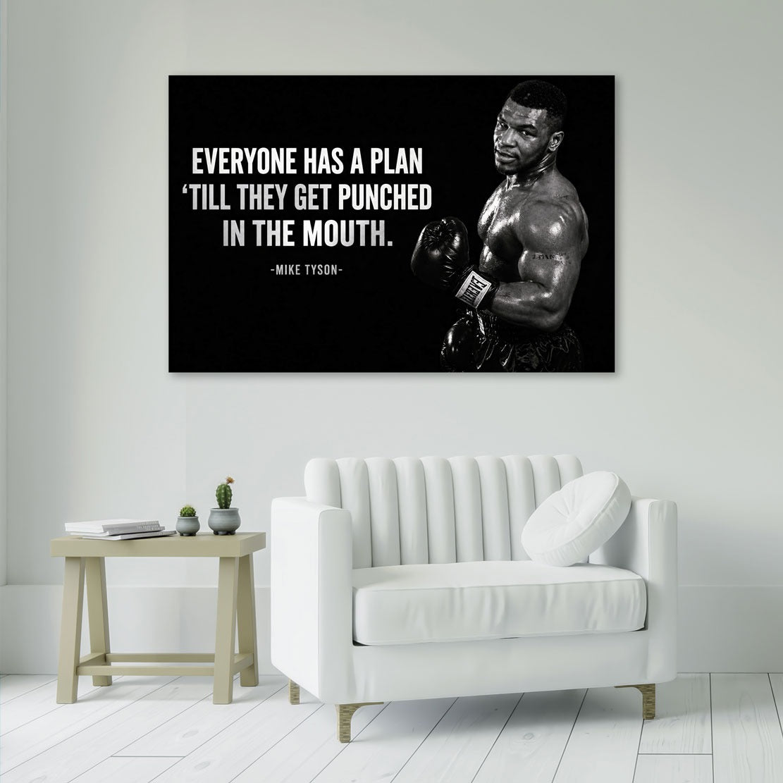 Zitat Sport Wandbild Motivation Mike Everyone has a Plan