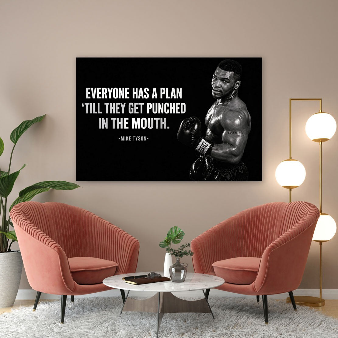 Zitat Sport Wandbild Motivation Mike Everyone has a Plan