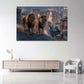 Zwei Loewen auf Hochhausdach mit New York Skyline Wandbild