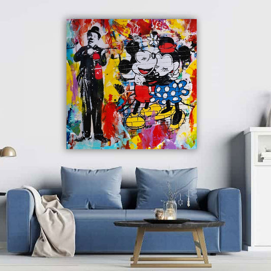 Wandbild Pop Art Chaplin Comic, Minnie