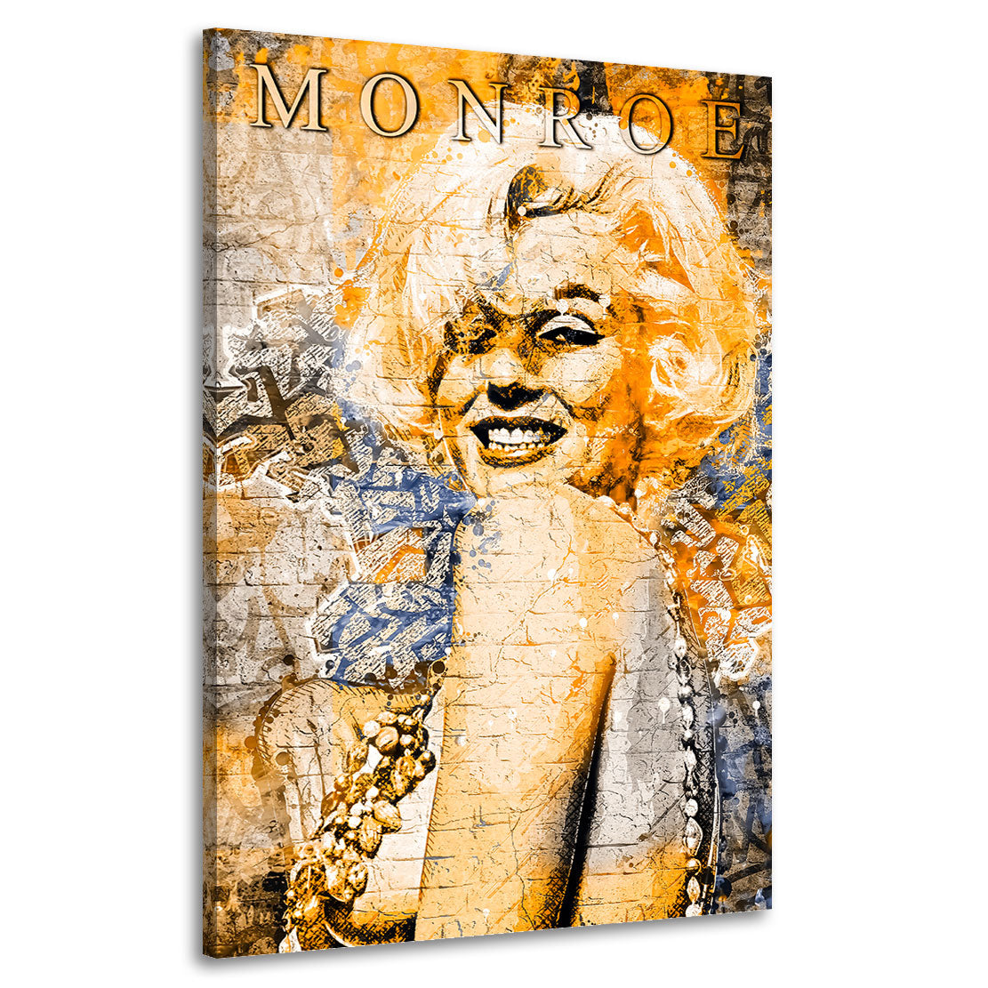 Wandbild Marilyn Monroe Wonderful Street Art Yellow Edition