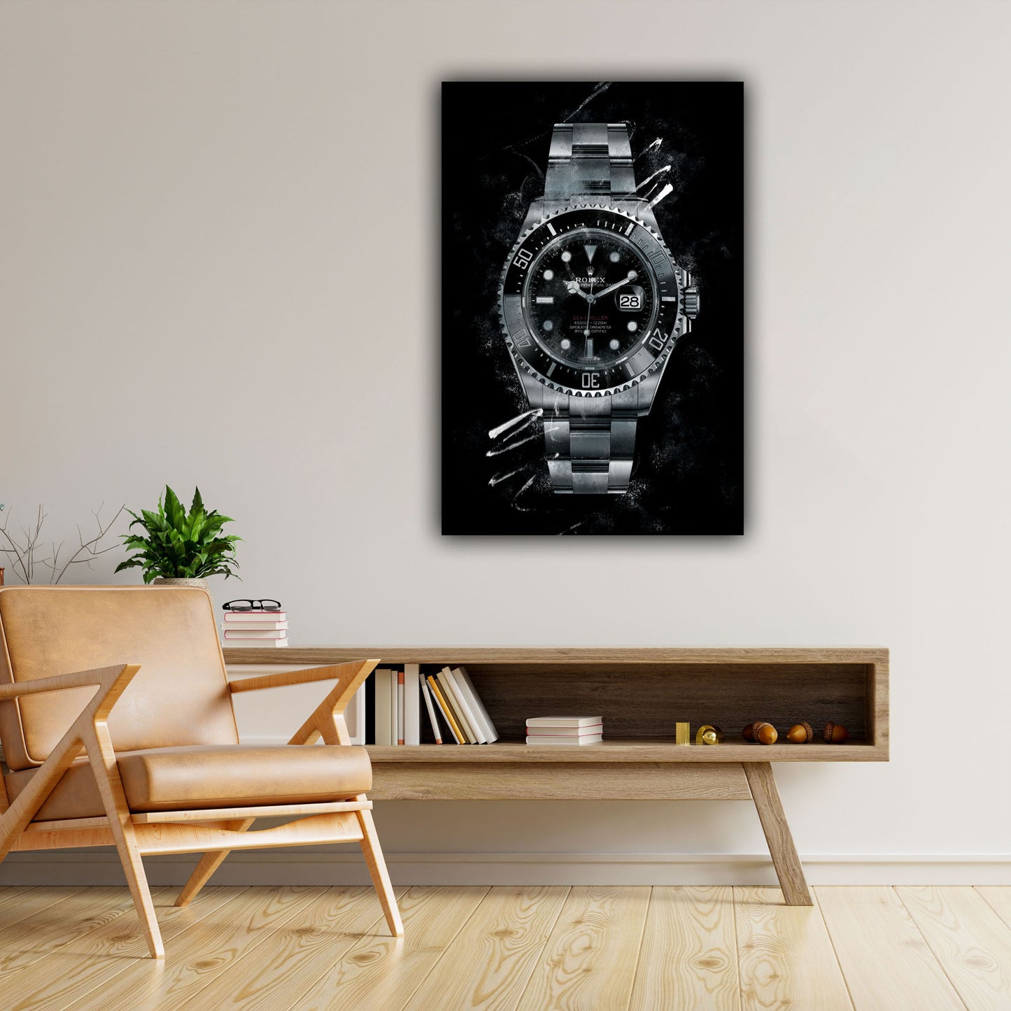 Wandbild Kunstwerk Luxus Armbanduhr Pop Art Kunstwerk Black Style