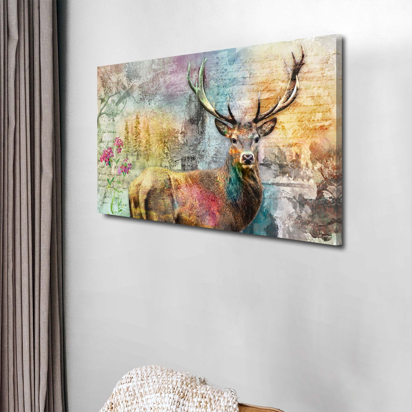 Wandbild Hirsch Colour Style abstrakt