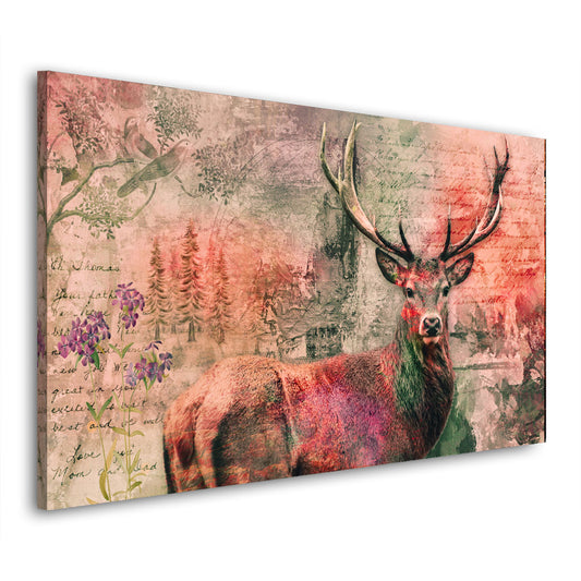 Wandbild Hirsch Colour