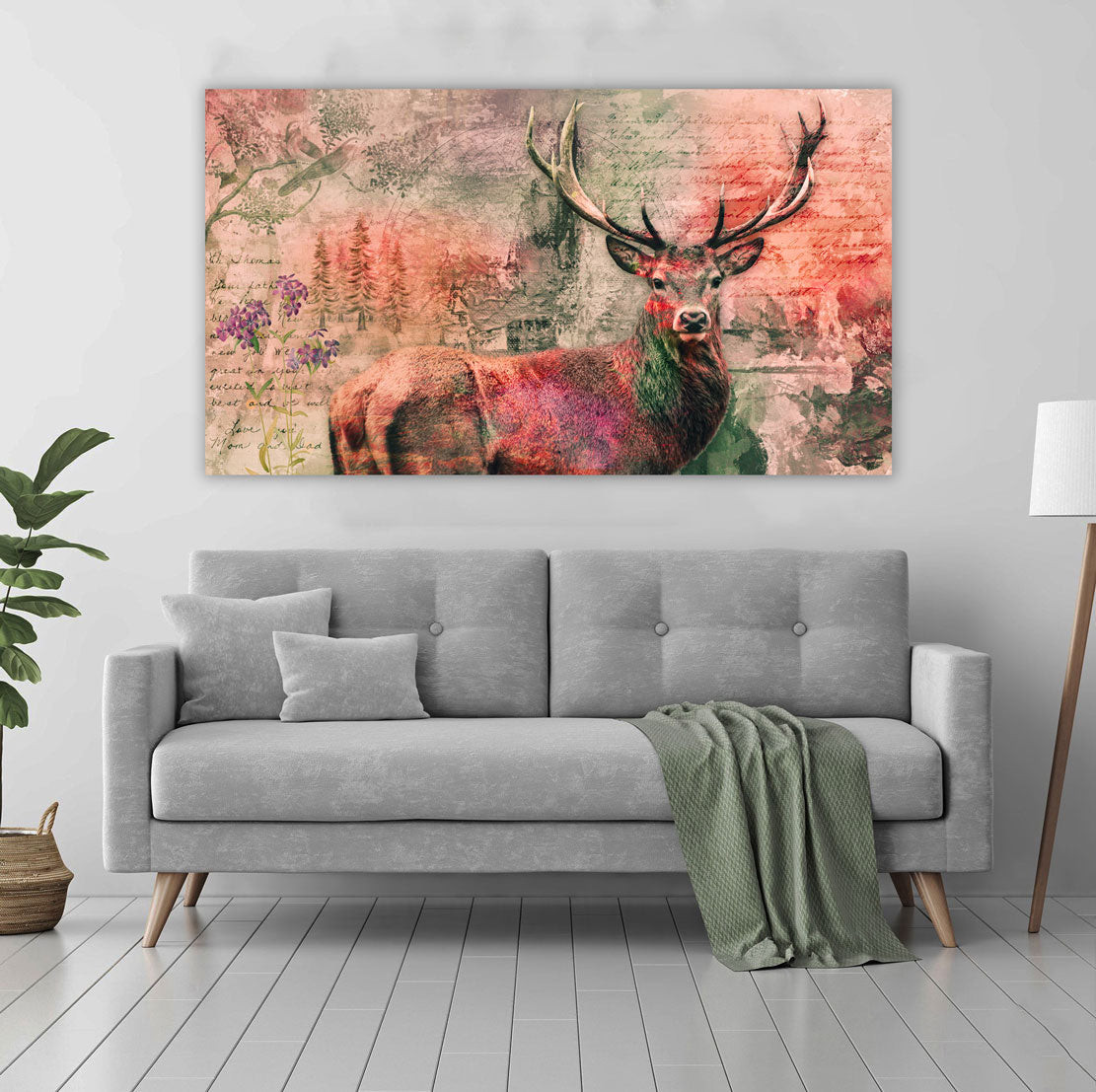 Wandbild Hirsch Colour