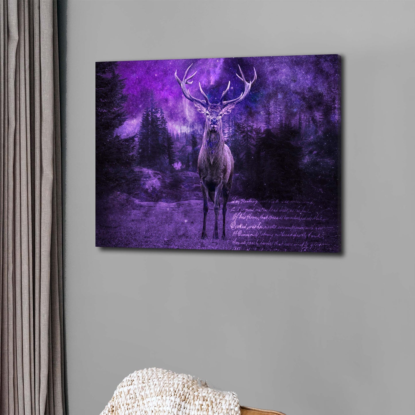 Wandbild Hirsch Night Stars