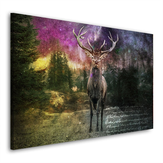 Wandbild Hirsch Night Stars