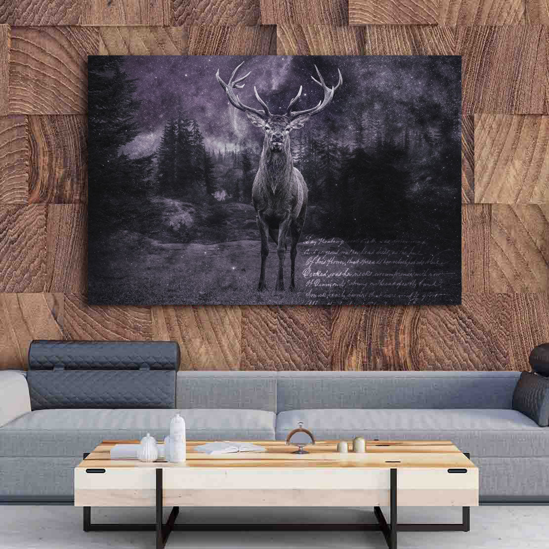 Wandbild Hirsch Black Style