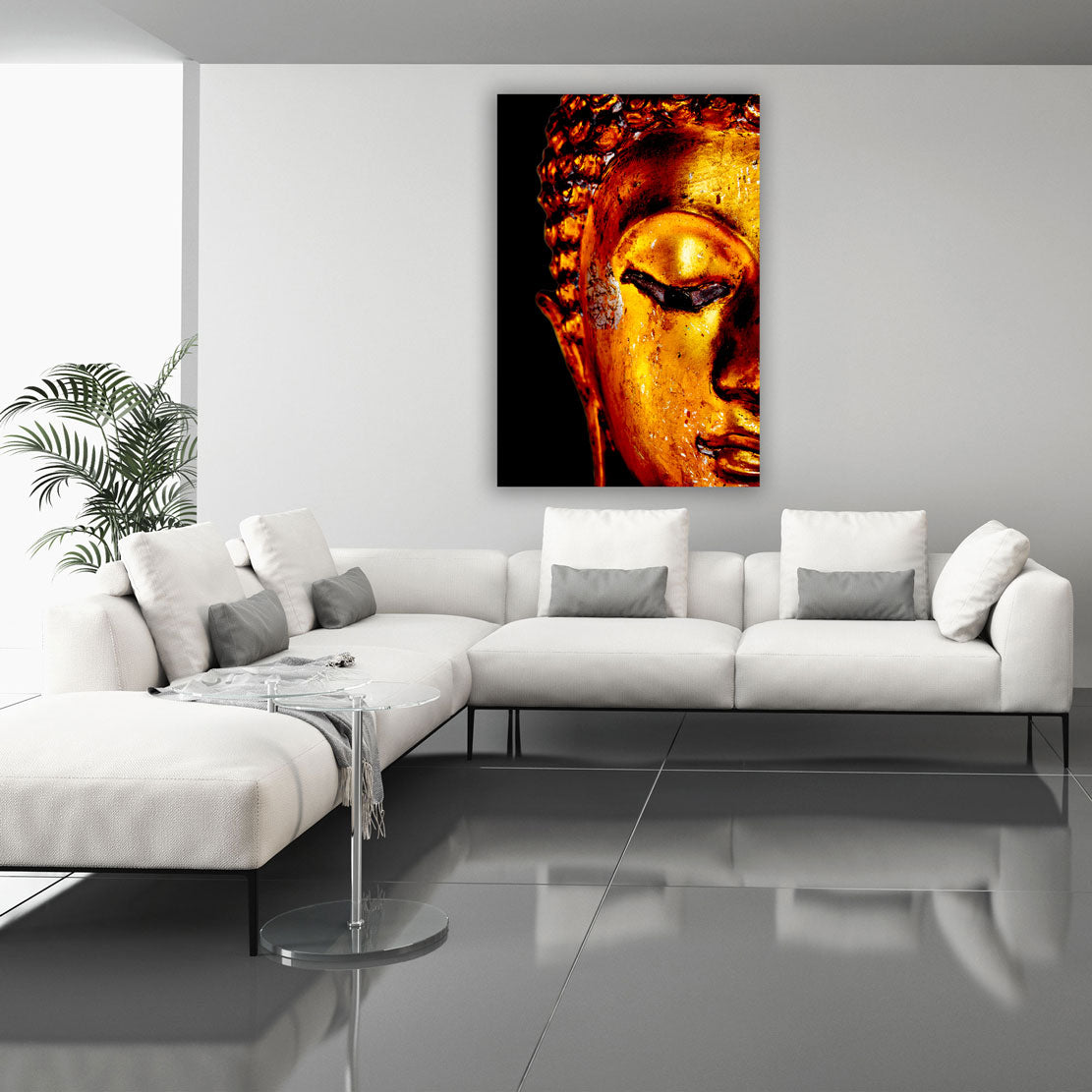 Wandbild Kunst Buddha meditativ Gold Edition