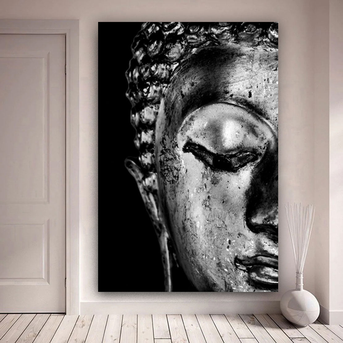 Wandbild Kunst Buddha meditativ schwarz weiß Edition