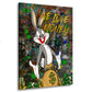 Wandbild Bunny We Love Money, Pop Art Comic
