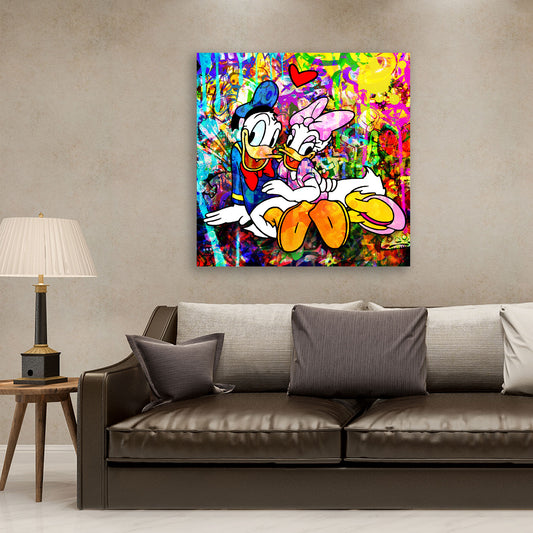 Donald & Daisy Pop Art Kunst Wandbild
