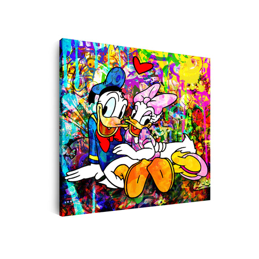 Donald & Daisy Pop Art Kunst Wandbild