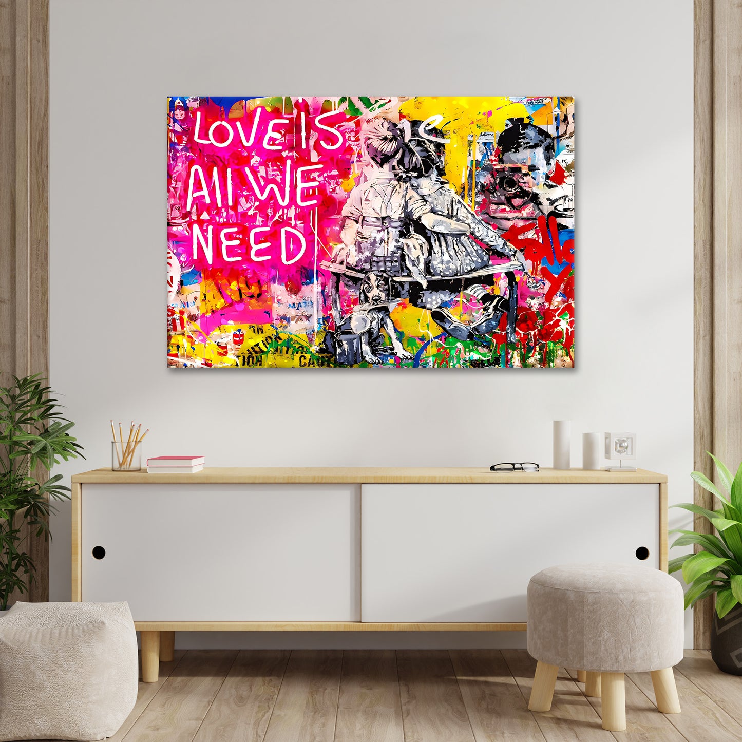 Wandbild Pop Art Street Art Style All We Need Is Love