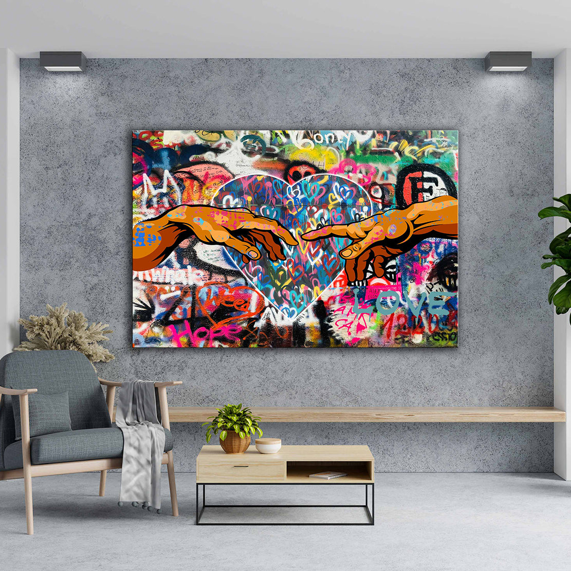 Wandbild Pop Street Art Kunstwerk Touch Of Love