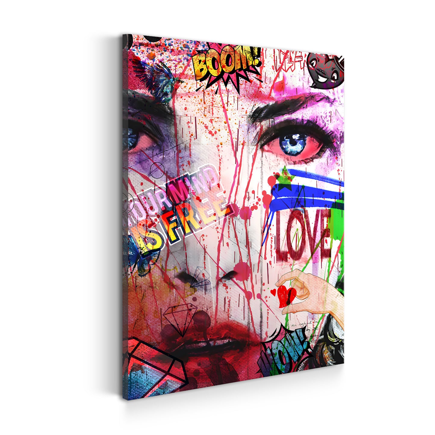 Wandbild Pop Street Art Women Face Abstract