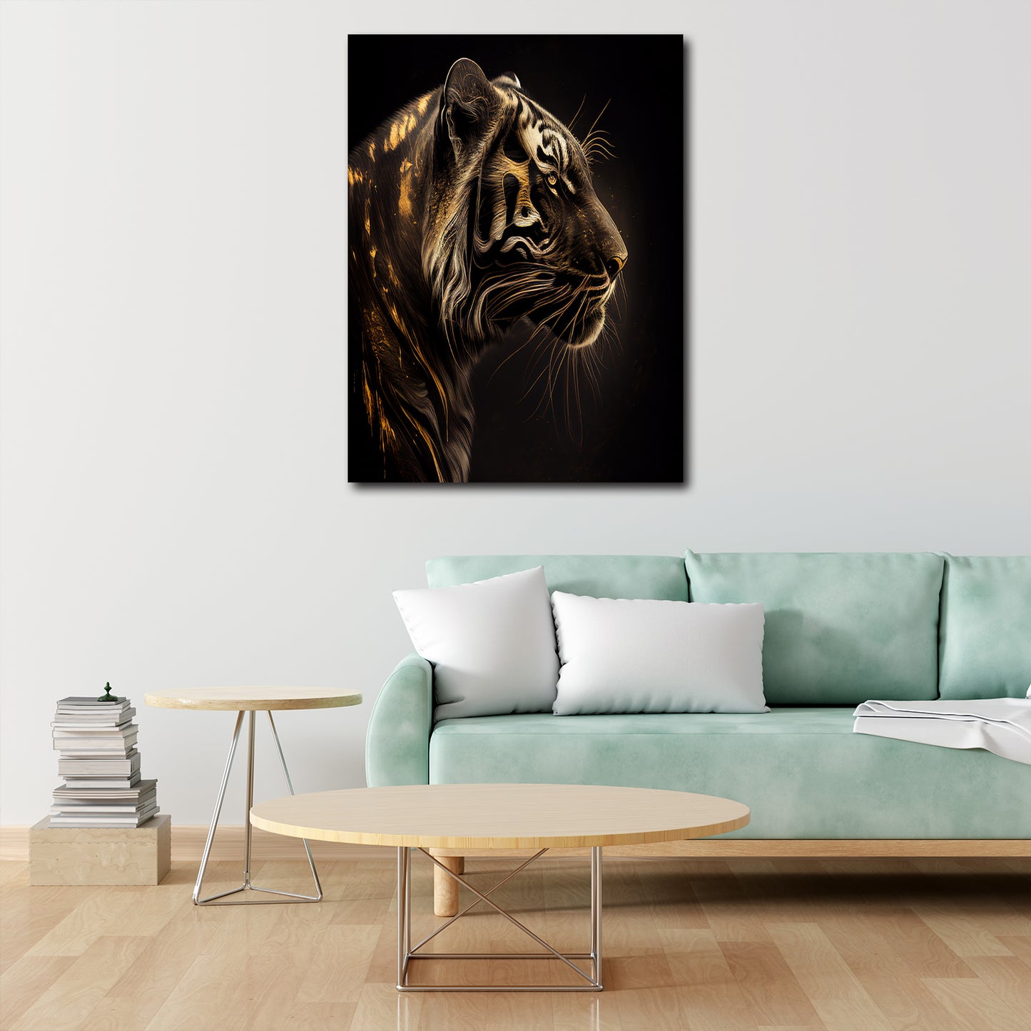 Wandbild Tiger Gold Abstract