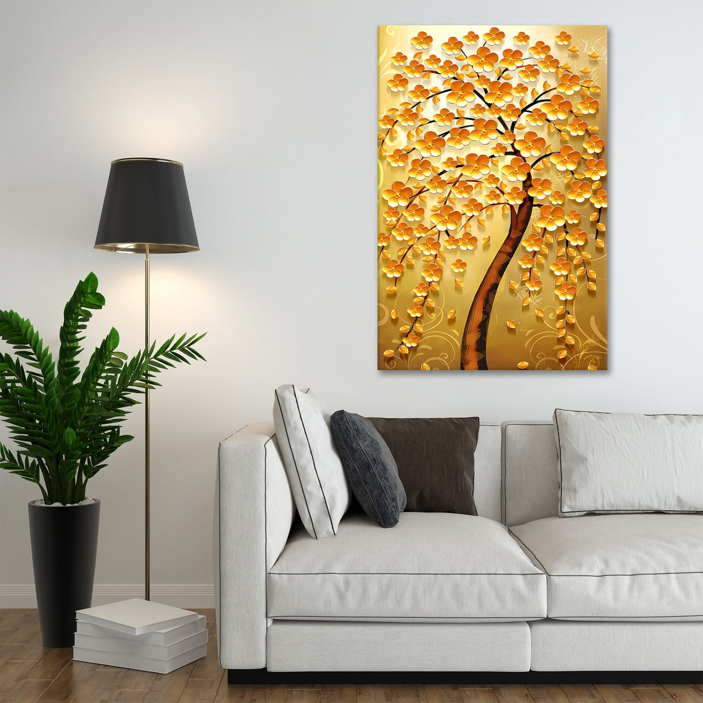 Wandbild abstrakt goldener Baum, Golden Tree, Natur