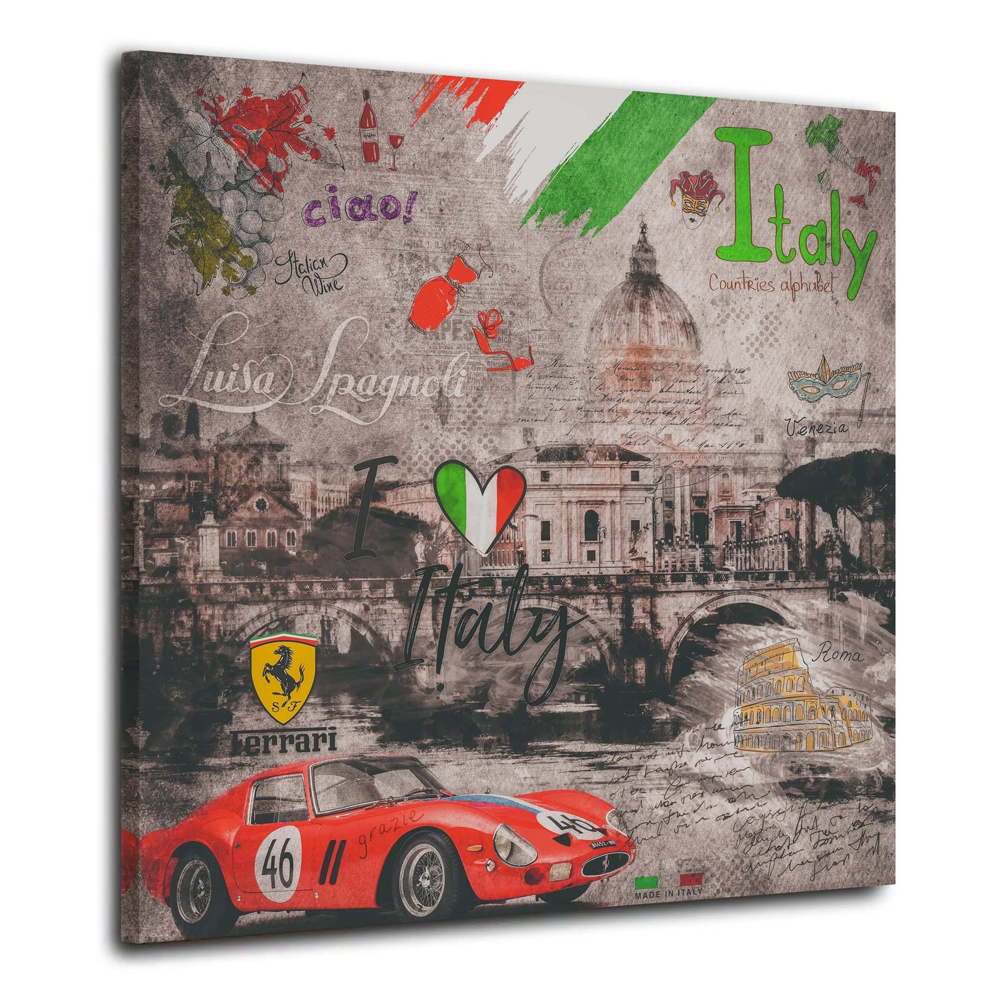 Wandbild Kunstwerk Pop Art Italien, Beautiful Italy