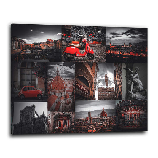 Wandbild modern Kunstwerk Stadt Florenz, Italien