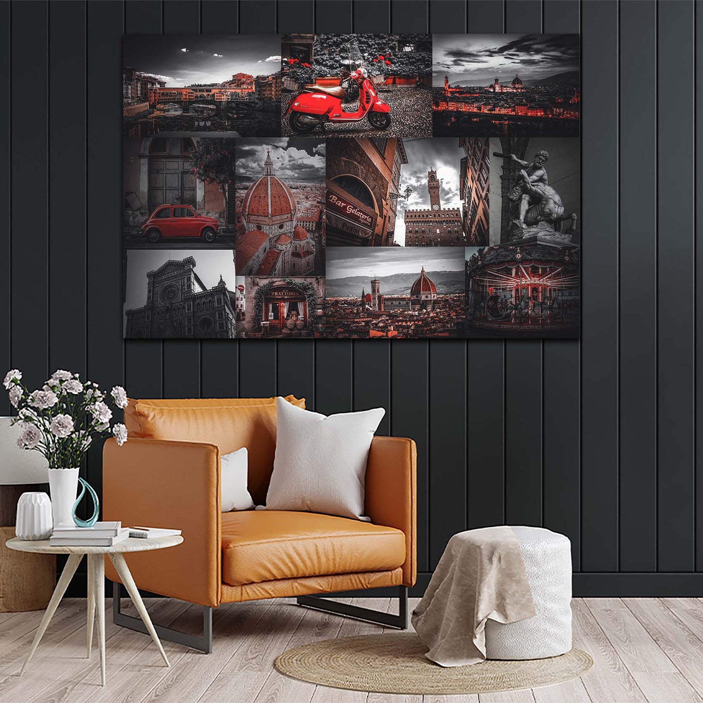 Wandbild modern Kunstwerk Stadt Florenz, Italien