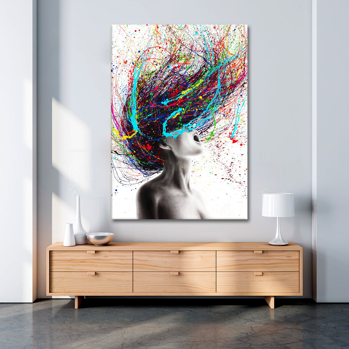 Wandbild Frau Hair Abstract Pop Art