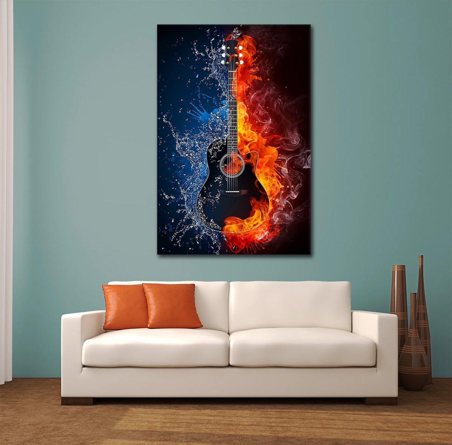 Wandbild Gitarre Musik Pop Art Abstract Style