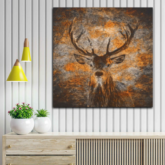 Wandbild Hirsch Brown Style, Tiere