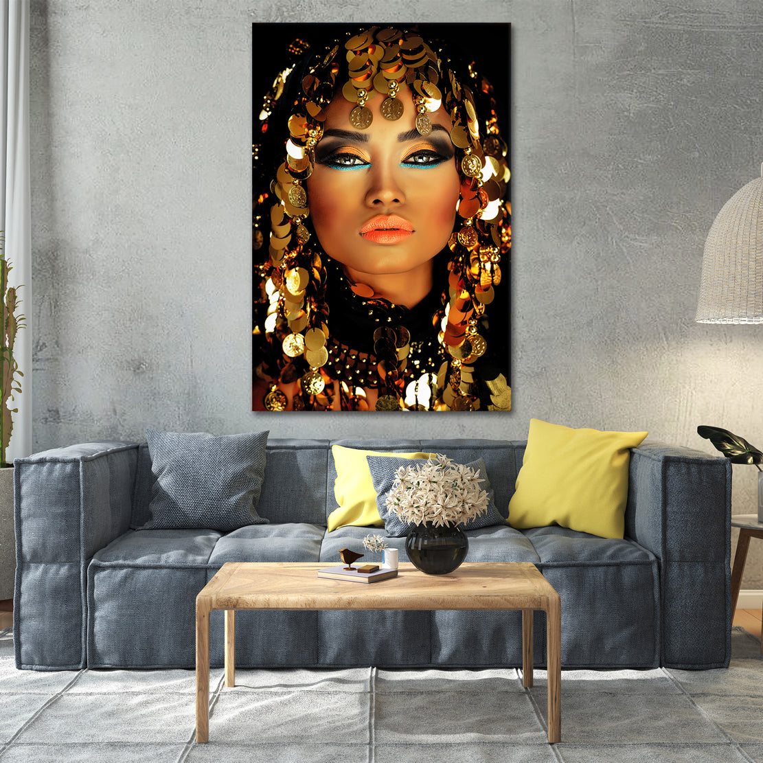 Wandbild arabische Frau Beautiful Women Gold Style