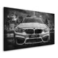 Sportwagen BMW M4 Wandbild Leinwand abstrakt Black & White Auto