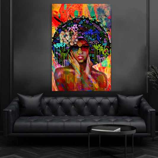 Wandbild African Woman Pop Art Style