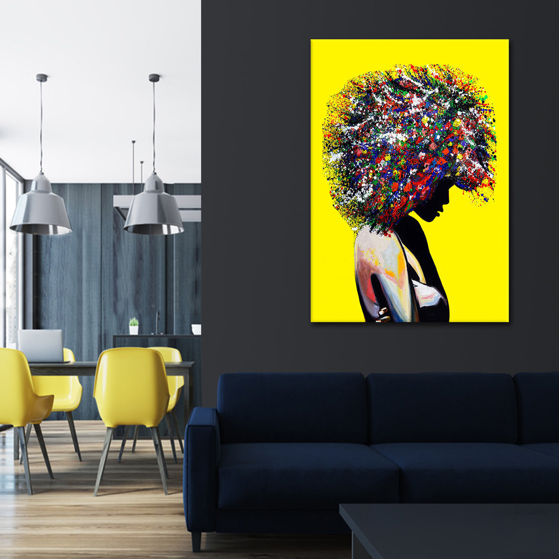 Wandbild afrikanische Frau Pop Art Afro Style