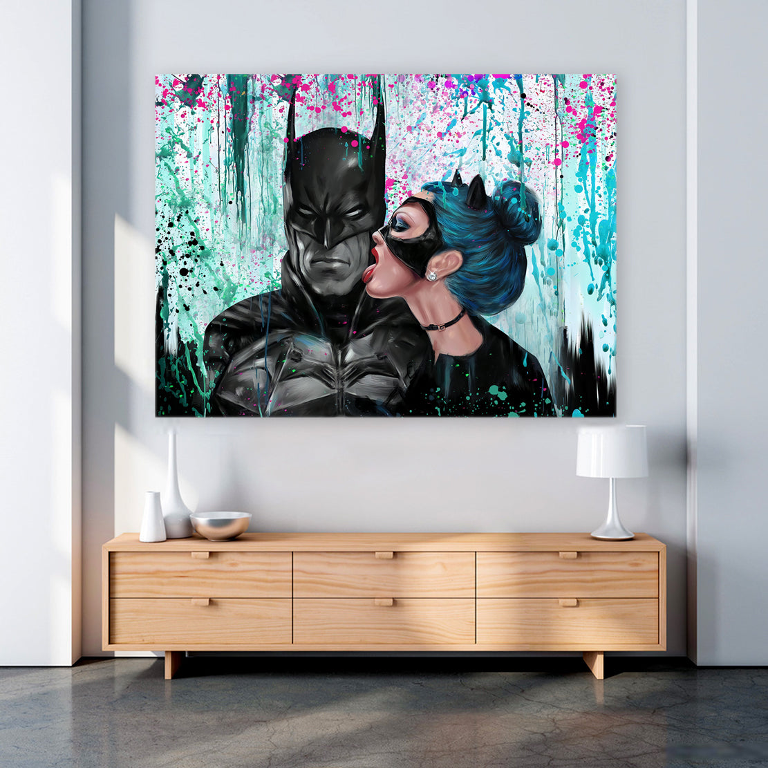 Wandbild Bat Pop Art Man Colour