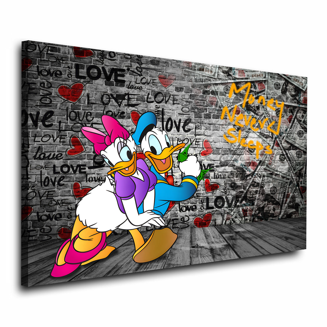 Wandbild Donald & Daisy Pop Art In Love Comic