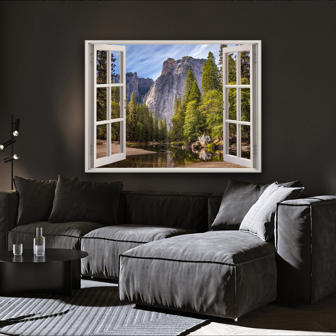 Wandbild Fenster Natur Mountain Style