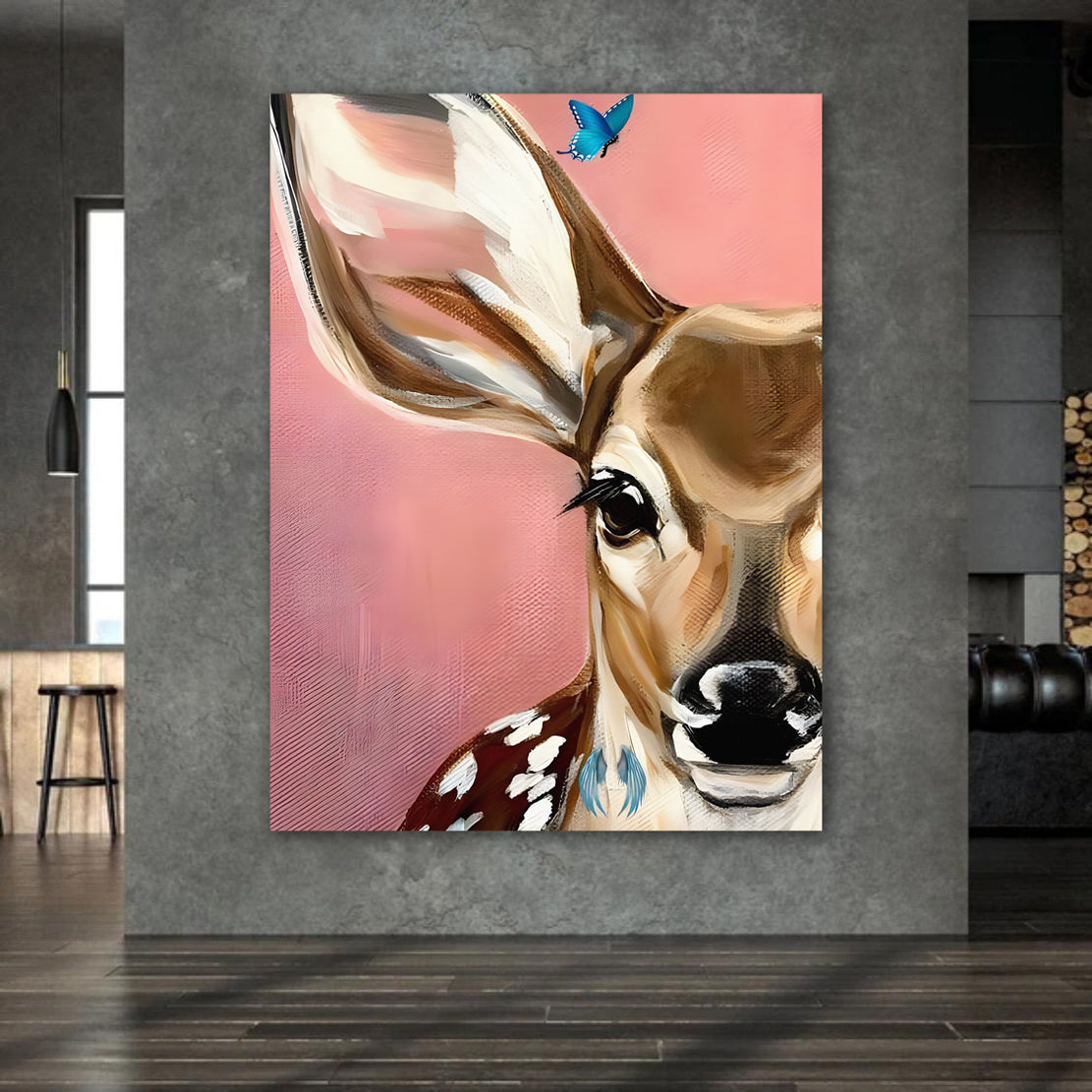 Wandbild Hirsch Bambi Style