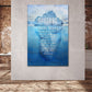 Wandbild Motivation Büro Iceberg Blue Style