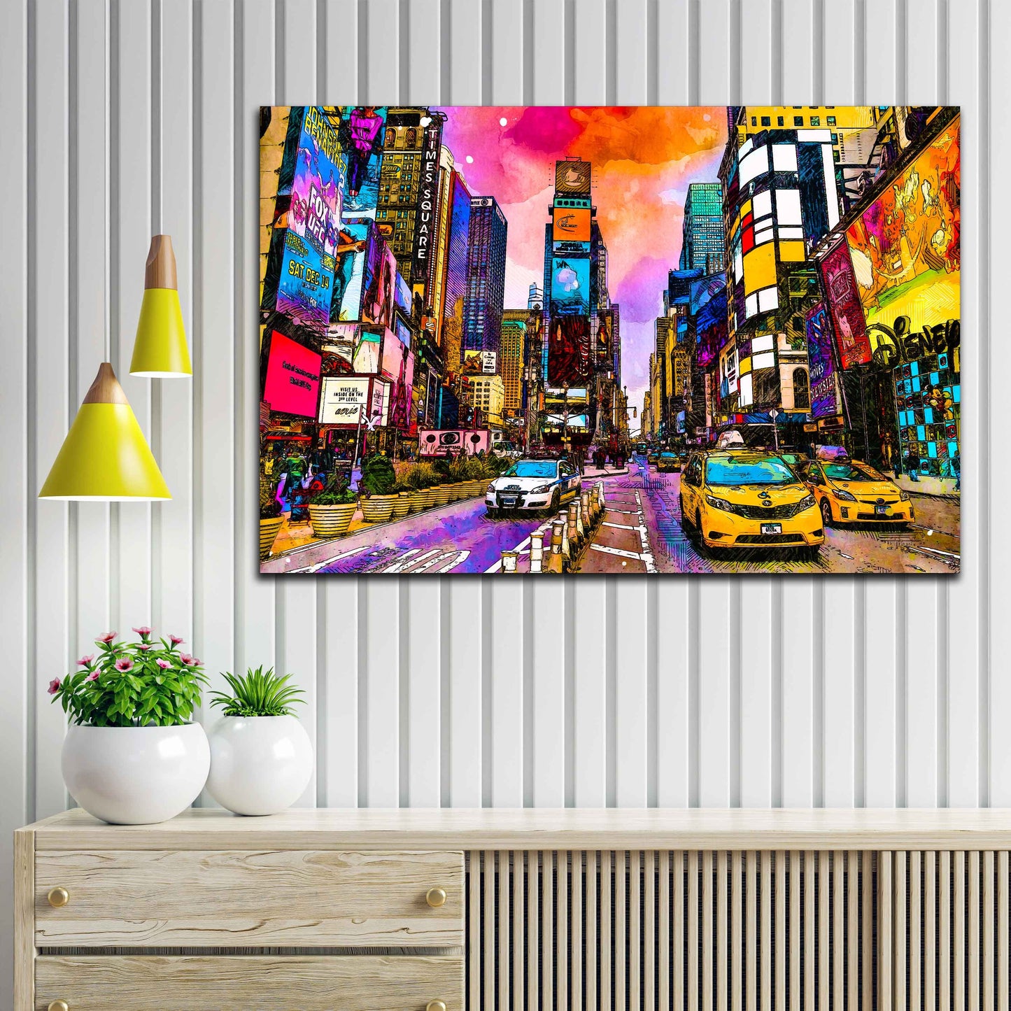 Wandbild Leinwandbild New York Times Square Colour Pop Art Style