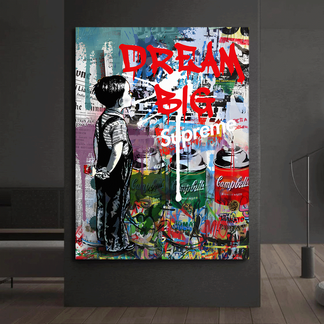 Wandbild Pop Art Dream Big, Street Art