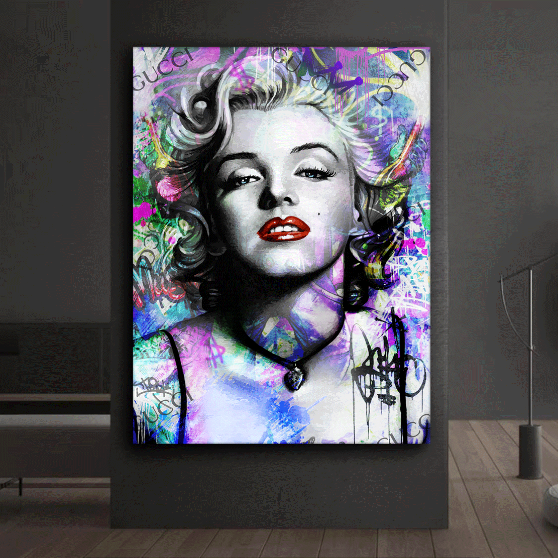 Wandbild Pop Art Marilyn Monroe Blue Style