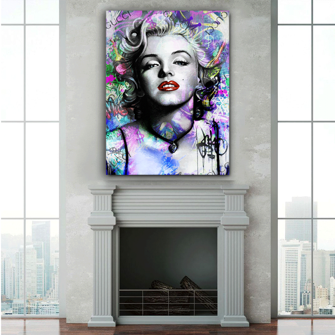 Wandbild Pop Art Marilyn Monroe Blue Style