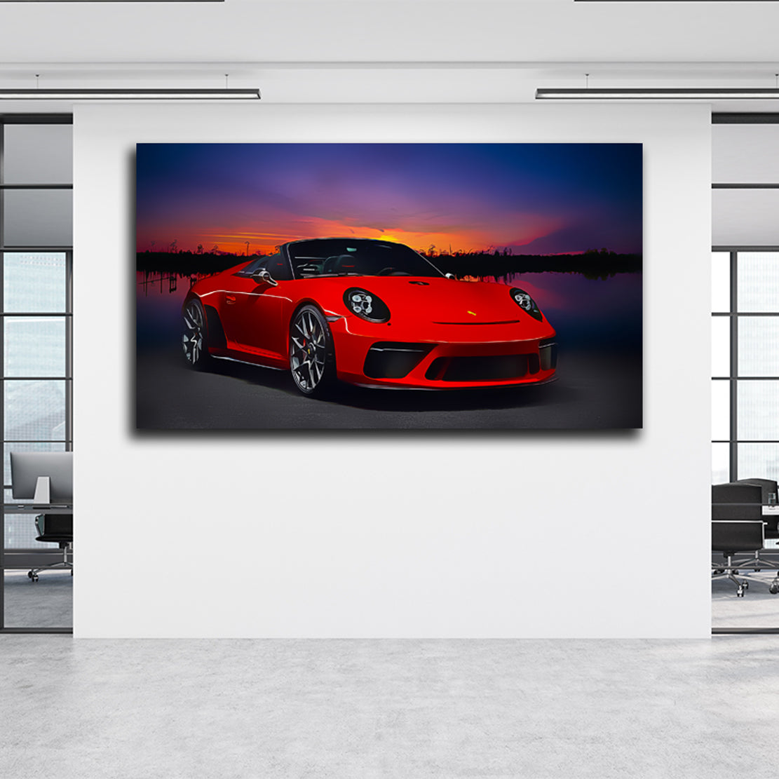 Wandbild Sportwagen 911 Turbo S Red Style