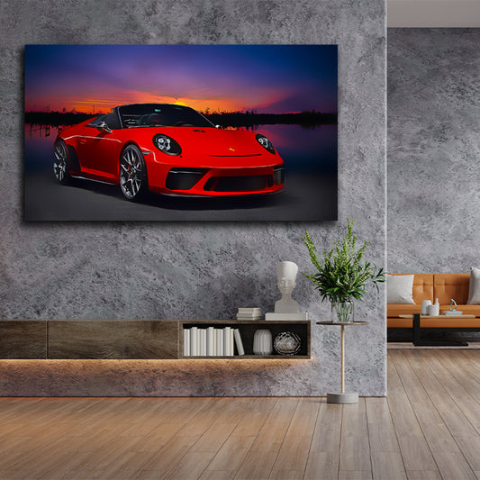 Wandbild Sportwagen 911 Turbo S Red Style