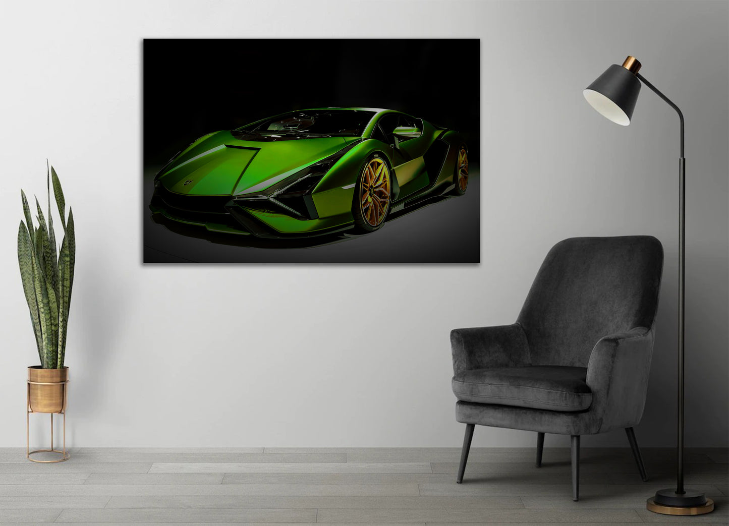 Wandbild Sportwagen Lambo Green Style