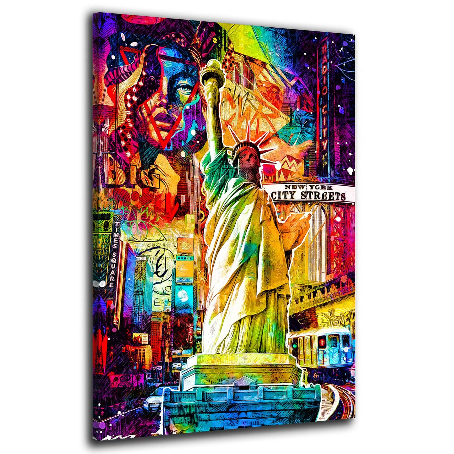 Wandbild USA New York City Streets Pop Art Style