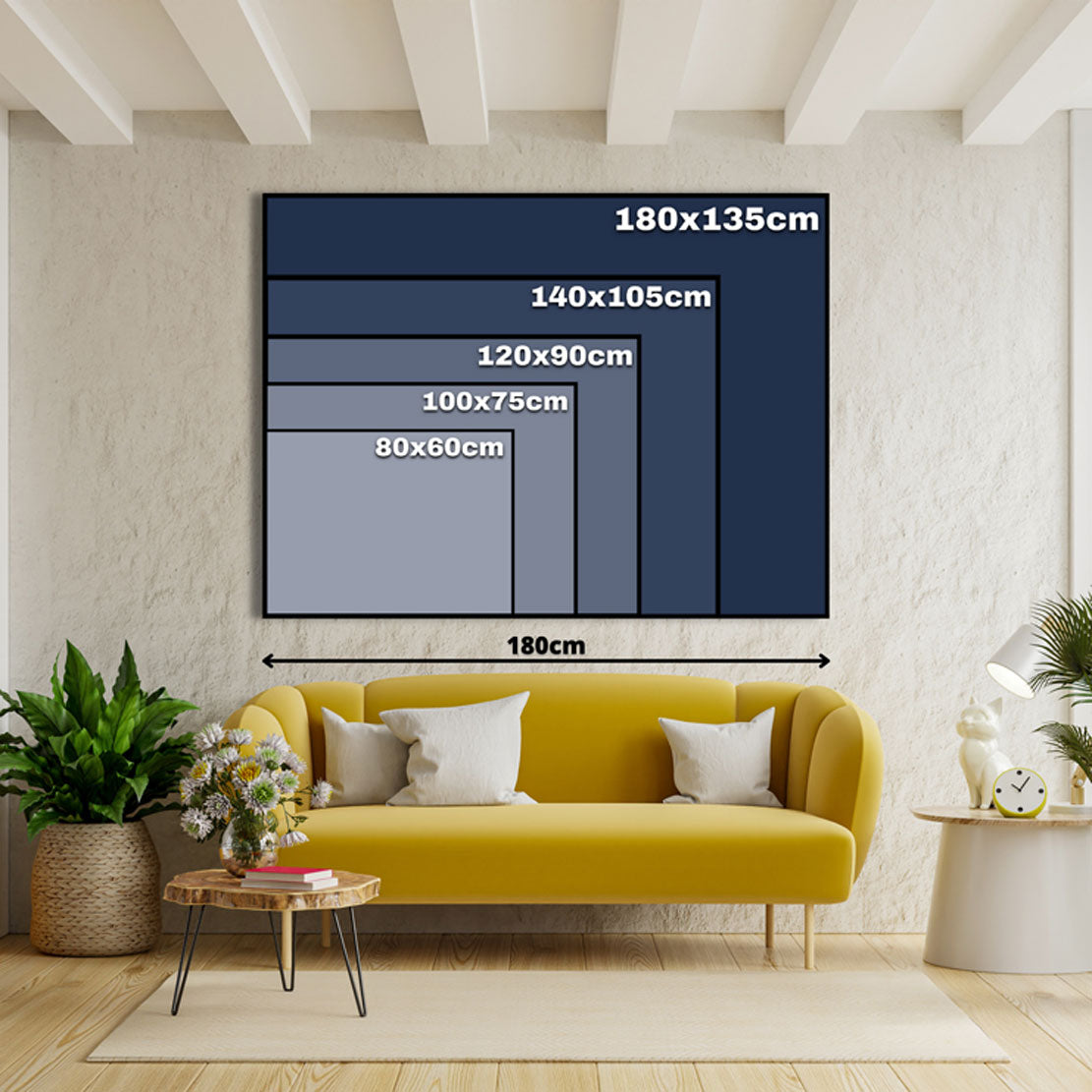 Wandbild Börse Trading Kerzen Blue Style, Büro